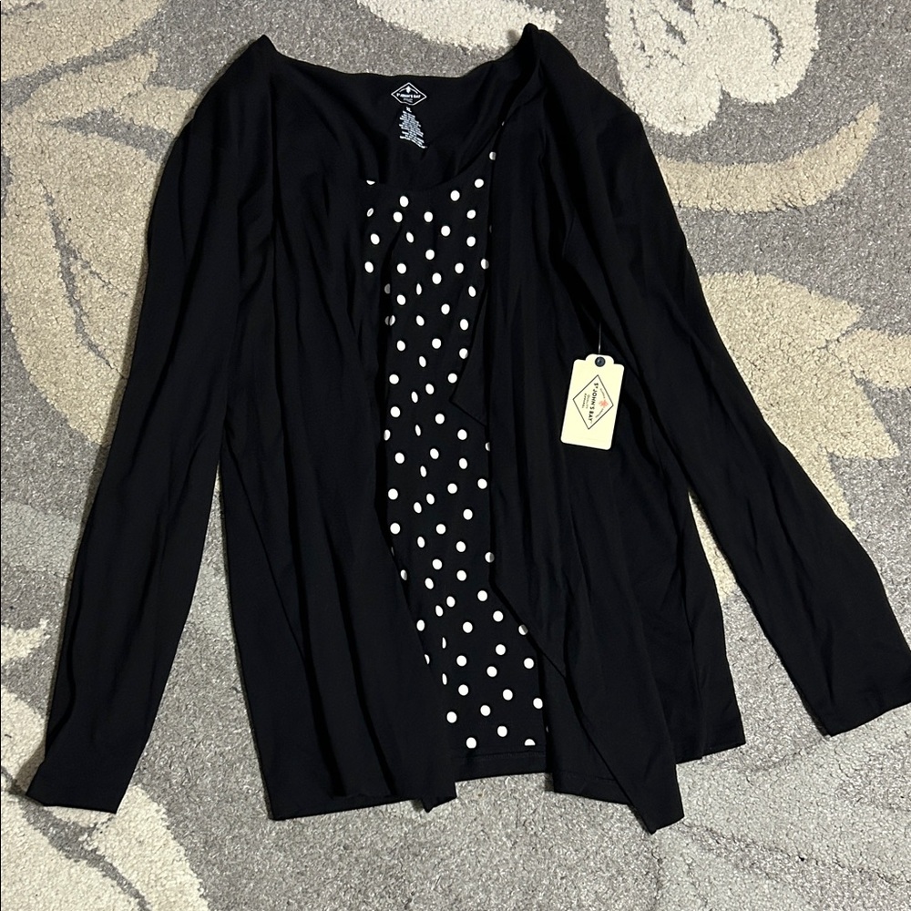 Sonoma Black and White Polka Dot Blouse